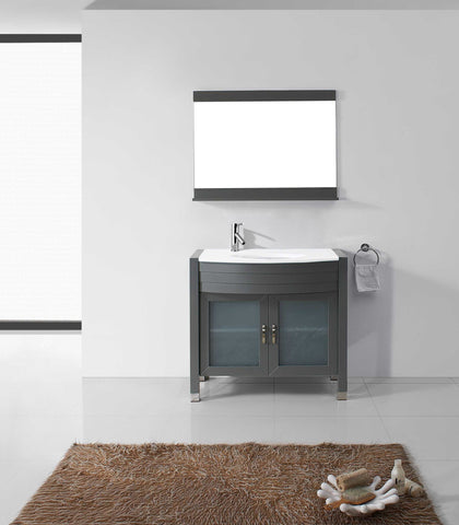Image of Virtu USA Ava 36" Single Vanity with Aqua Tempered Glass countertop UM-3071-S-ES