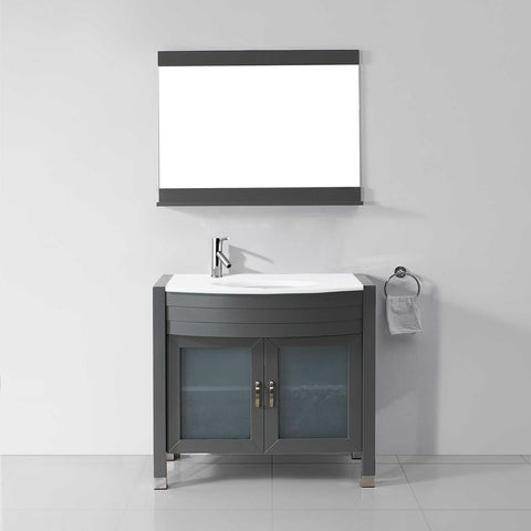 Image of Virtu USA Ava 36" Single Vanity with Aqua Tempered Glass countertop UM-3071-S-ES