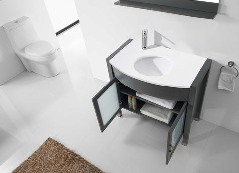 Image of Virtu USA Ava 36" Single Vanity with Aqua Tempered Glass countertop UM-3071-S-ES