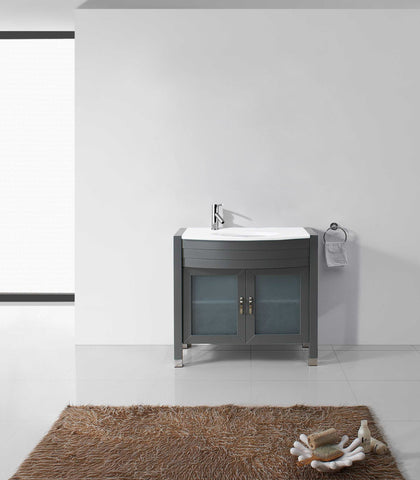 Image of Virtu USA Ava 36" Single Vanity with Aqua Tempered Glass countertop UM-3071-S-ES