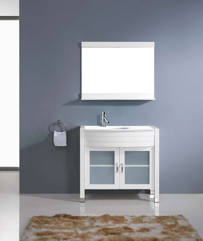 Image of Virtu USA Ava 36" Single Vanity with Aqua Tempered Glass countertop UM-3071-S-ES