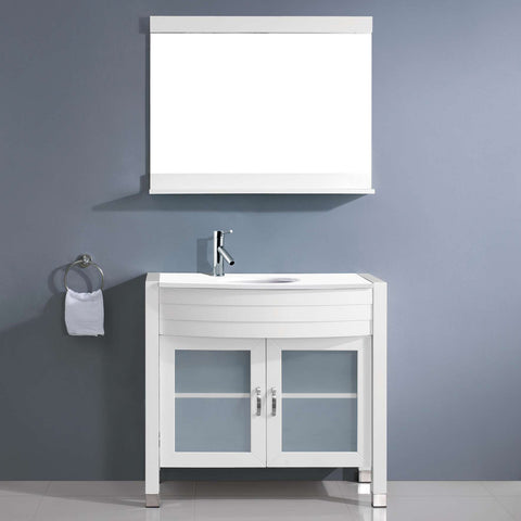 Image of Virtu USA Ava 36" Single Vanity with Aqua Tempered Glass countertop UM-3071-S-ES
