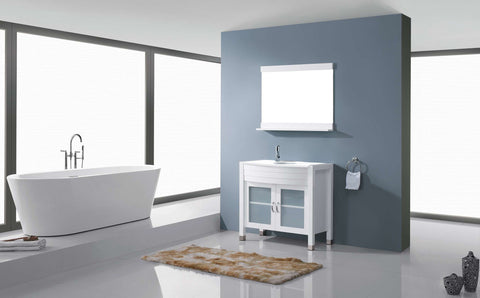 Image of Virtu USA Ava 36" Single Vanity with Aqua Tempered Glass countertop UM-3071-S-ES