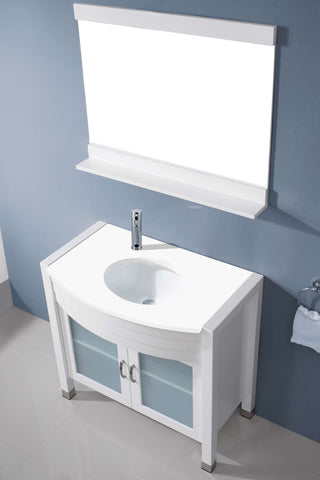 Image of Virtu USA Ava 36" Single Vanity with Aqua Tempered Glass countertop UM-3071-S-ES