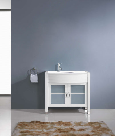 Image of Virtu USA Ava 36" Single Vanity with Aqua Tempered Glass countertop UM-3071-S-ES