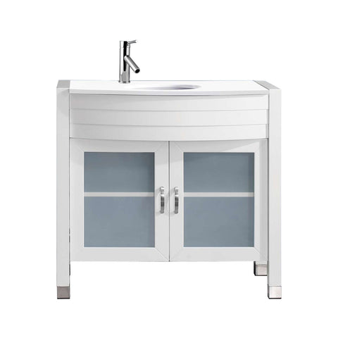 Image of Virtu USA Ava 36" Single Vanity with Aqua Tempered Glass countertop UM-3071-S-ES