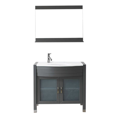 Image of Virtu USA Ava 36" Single Vanity with Aqua Tempered Glass countertop UM-3071-S-GR