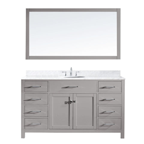 Image of Virtu USA Caroline 60" Single Bathroom Vanity MS-2060-WMRO-CG