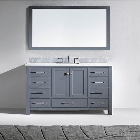 Image of Virtu USA Caroline 60" Single Bathroom Vanity MS-2060-WMRO-CG