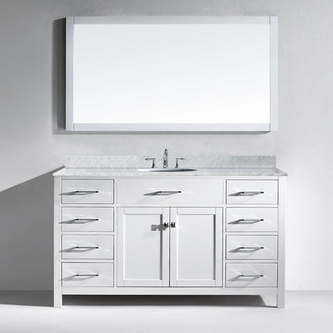 Image of Virtu USA Caroline 60" Single Bathroom Vanity MS-2060-WMRO-CG