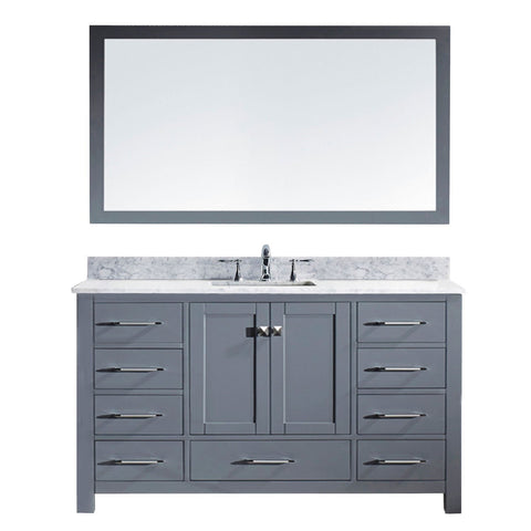 Image of Virtu USA Caroline 60" Single Bathroom Vanity MS-2060-WMRO-GR