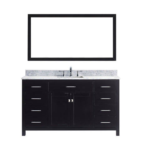 Image of Virtu USA Caroline 60" Single Bathroom Vanity MS-2060-WMSQ-ES