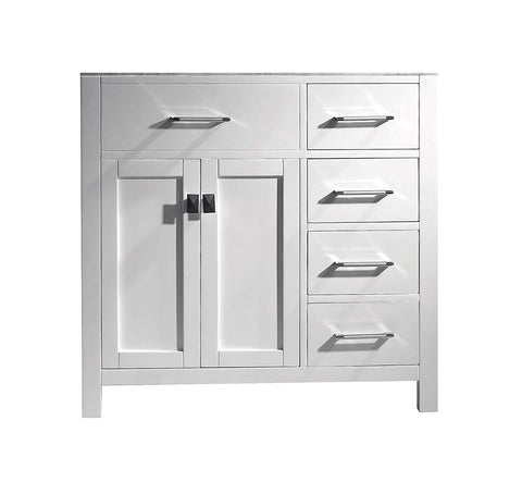 Image of Virtu USA Caroline Parkway 36" Cabinet Only - Right Offset MS-2136R-CAB-WH