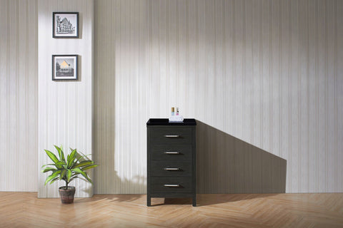 Image of Virtu USA Caroline Premium 18" Side Cabinet in Zebra Grey KSC-600-BG-ZG