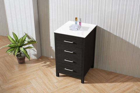 Image of Virtu USA Caroline Premium 18" Side Cabinet in Zebra Grey KSC-600-BG-ZG