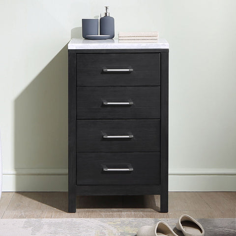 Image of Virtu USA Caroline Premium 18" Side Cabinet in Zebra Grey KSC-600-BG-ZG