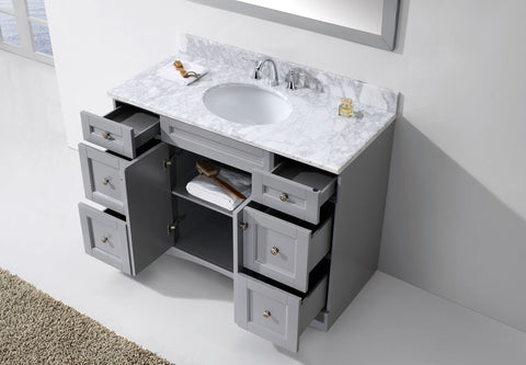 Image of Virtu USA Elise 48" Single Bathroom Vanity with Marble Top ES-32048-WMRO-GR
