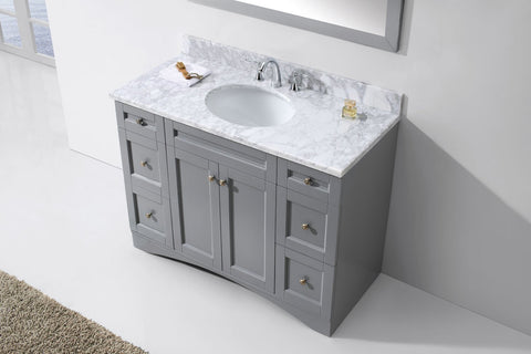 Image of Virtu USA Elise 48" Single Bathroom Vanity with Marble Top ES-32048-WMRO-GR