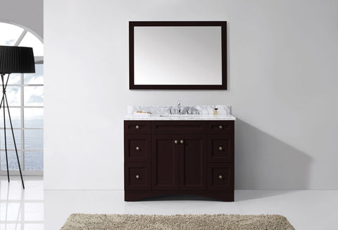 Image of Virtu USA Elise 48" Single Bathroom Vanity with Marble Top ES-32048-WMRO-GR