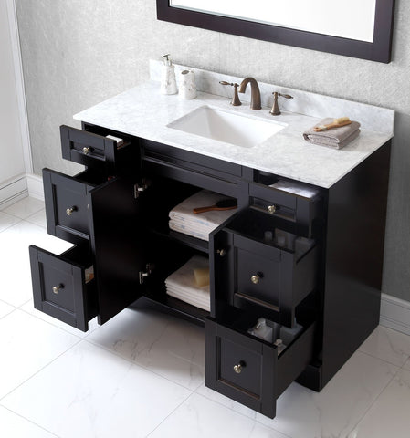 Image of Virtu USA Elise 48" Single Bathroom Vanity with Marble Top ES-32048-WMRO-GR