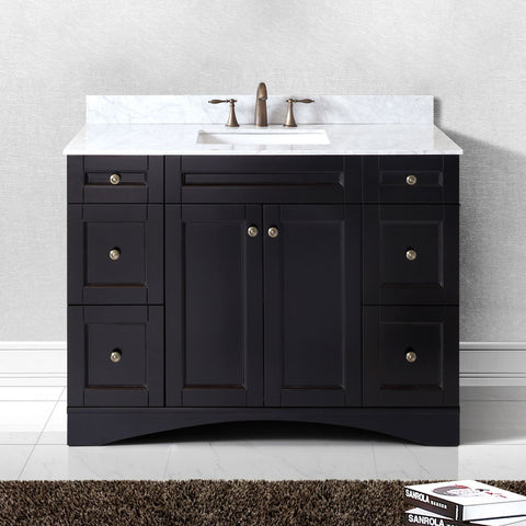 Image of Virtu USA Elise 48" Single Bathroom Vanity with Marble Top ES-32048-WMRO-GR