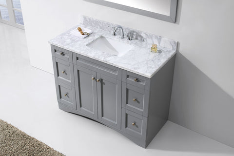 Image of Virtu USA Elise 48" Single Bathroom Vanity with Marble Top ES-32048-WMRO-GR