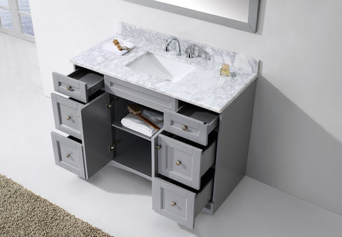 Image of Virtu USA Elise 48" Single Bathroom Vanity with Marble Top ES-32048-WMRO-GR