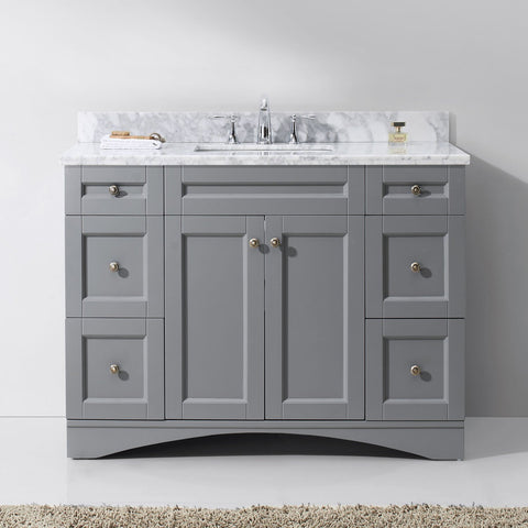Image of Virtu USA Elise 48" Single Bathroom Vanity with Marble Top ES-32048-WMRO-GR