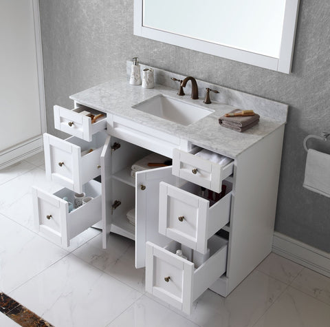 Image of Virtu USA Elise 48" Single Bathroom Vanity with Marble Top ES-32048-WMRO-GR