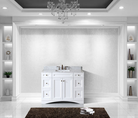 Image of Virtu USA Elise 48" Single Bathroom Vanity with Marble Top ES-32048-WMRO-GR