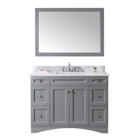 Image of Virtu USA Elise 48" Single Bathroom Vanity with Marble Top ES-32048-WMSQ-GR