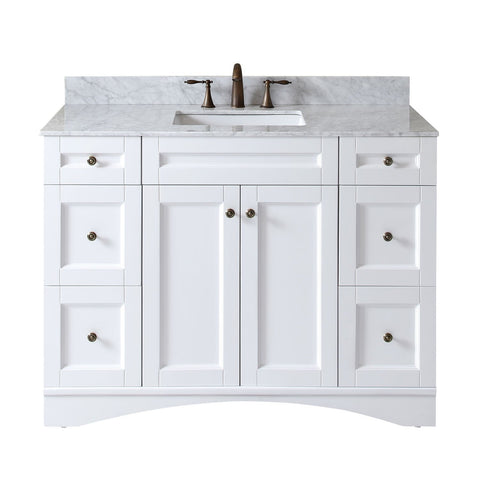 Image of Virtu USA Elise 48" Single Bathroom Vanity with Marble Top ES-32048-WMSQ-WH-NM
