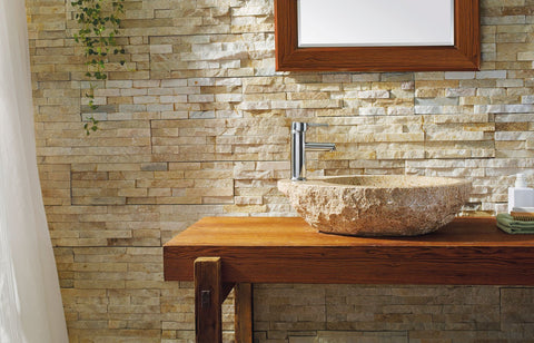 Image of Virtu USA Elysia Natural Stone Bathroom Vessel Sink in G682 Granite VST-2075-BAS