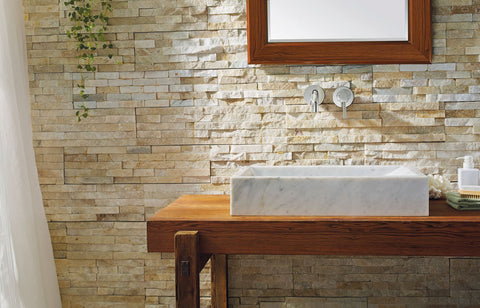 Image of Virtu USA Eros Natural Stone Bathroom Vessel Sink in Bianco Carrara Marble VST-2047-BAS