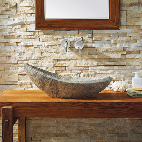 Image of Virtu USA Haides Natural Stone Bathroom Vessel Sink in China Juparana Granite VST-2049-BAS