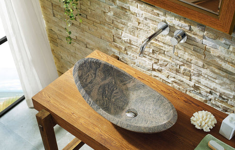 Image of Virtu USA Haides Natural Stone Bathroom Vessel Sink in China Juparana Granite