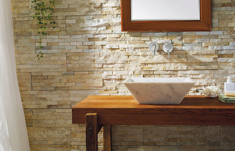 Image of Virtu USA Helios Natural Stone Bathroom Vessel Sink in Bianco Carrara Marble VST-2045-BAS