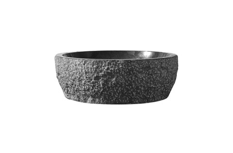 Image of Virtu USA Melia Natural Stone Bathroom Vessel Sink in Shanxi Black Granite VST-2101-BAS