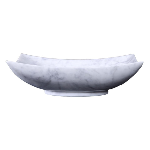 Image of Virtu USA Nephele Natural Stone Bathroom Vessel Sink in Bianco Carrara Marble VST-2103-BAS