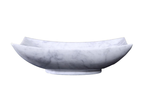 Image of Virtu USA Nephele Natural Stone Bathroom Vessel Sink in Bianco Carrara Marble VST-2103-BAS