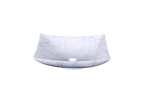 Image of Virtu USA Nephele Natural Stone Bathroom Vessel Sink in Bianco Carrara Marble VST-2103-BAS
