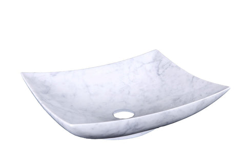 Image of Virtu USA Nephele Natural Stone Bathroom Vessel Sink in Bianco Carrara Marble VST-2103-BAS