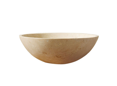 Image of Virtu USA Nyx Natural Stone Bathroom Vessel Sink in Beige Travertine Marble VST-2133-BAS