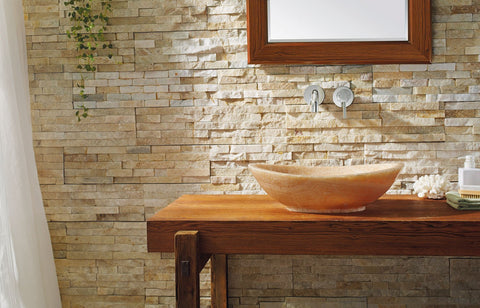 Image of Virtu USA Phoenix Natural Stone Bathroom Vessel Sink in Honey Onyx Marble VST-2061-BAS