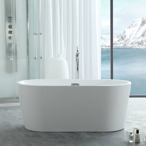 Image of Virtu USA Serenity 59" x 29.5" Freestanding Soaking Bathtub VTU-1159