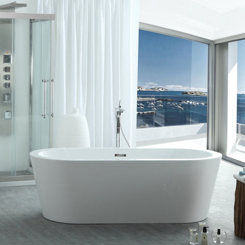 Image of Virtu USA Serenity 59" x 29.5" Freestanding Soaking Bathtub VTU-1259