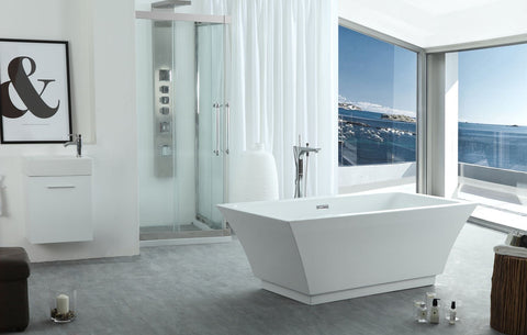Image of Virtu USA Serenity 59" x 29.5" Freestanding Soaking Bathtub VTU-3159