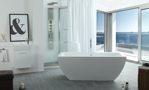 Image of Virtu USA Serenity 59" x 29.5" Freestanding Soaking Bathtub VTU-3659