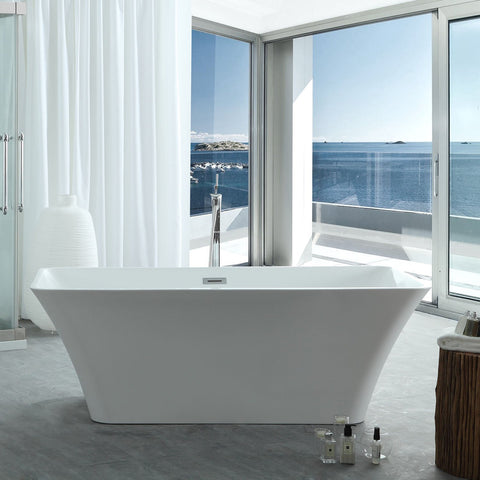 Image of Virtu USA Serenity 59" x 29.52" Freestanding Soaking Bathtub VTU-3059