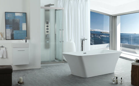 Image of Virtu USA Serenity 59" x 29.52" Freestanding Soaking Bathtub VTU-3059